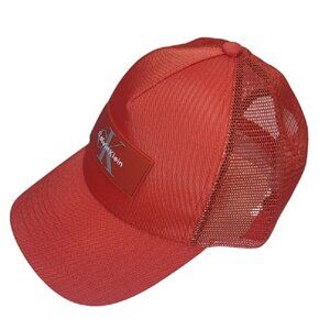 Calvin Klein Logo Sili Patch Ball Mesh Back Cap, Paprika, O/S - 4D5025G (801)